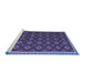 Sideview of Machine Washable Oriental Blue Traditional Rug, wshcon2246blu