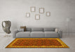 Machine Washable Oriental Yellow Traditional Rug in a Living Room, wshcon2247yw