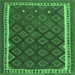 Square Oriental Emerald Green Traditional Rug, con2247emgrn