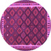 Round Oriental Purple Traditional Rug, con2247pur