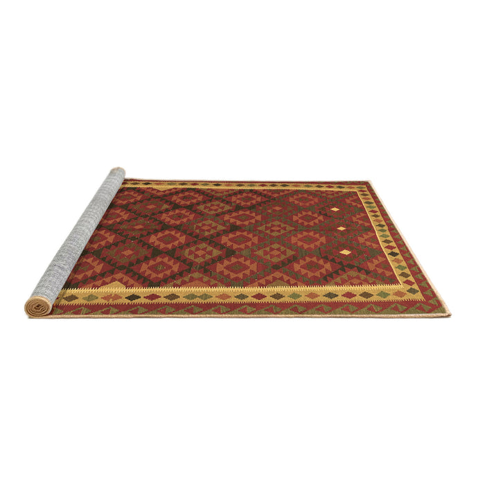 Sideview of Machine Washable Oriental Brown Traditional Rug, wshcon2247brn