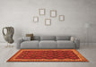 Machine Washable Oriental Orange Traditional Area Rugs in a Living Room, wshcon2247org