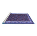 Sideview of Machine Washable Oriental Blue Traditional Rug, wshcon2247blu