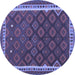 Round Oriental Blue Traditional Rug, con2247blu