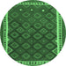 Round Oriental Emerald Green Traditional Rug, con2247emgrn