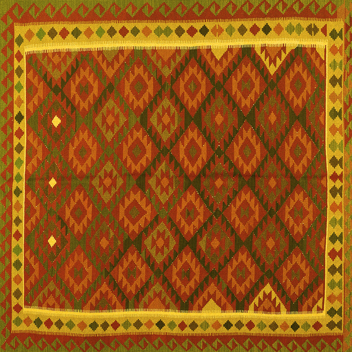 Square Oriental Yellow Traditional Rug, con2247yw