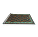 Sideview of Machine Washable Oriental Light Blue Traditional Rug, wshcon2247lblu