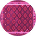 Round Oriental Pink Traditional Rug, con2247pnk