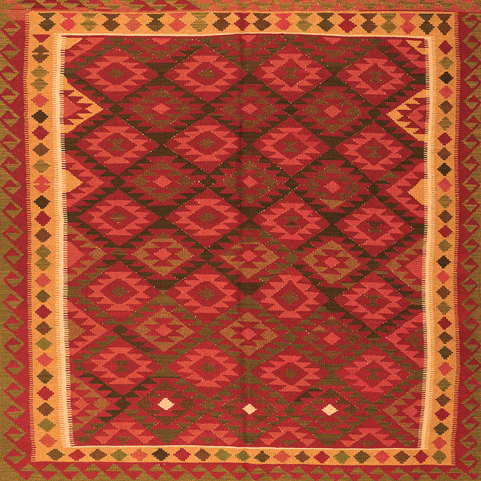 Serging Thickness of Oriental Orange Traditional Rug, con2247org