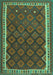 Machine Washable Oriental Turquoise Traditional Area Rugs, wshcon2247turq