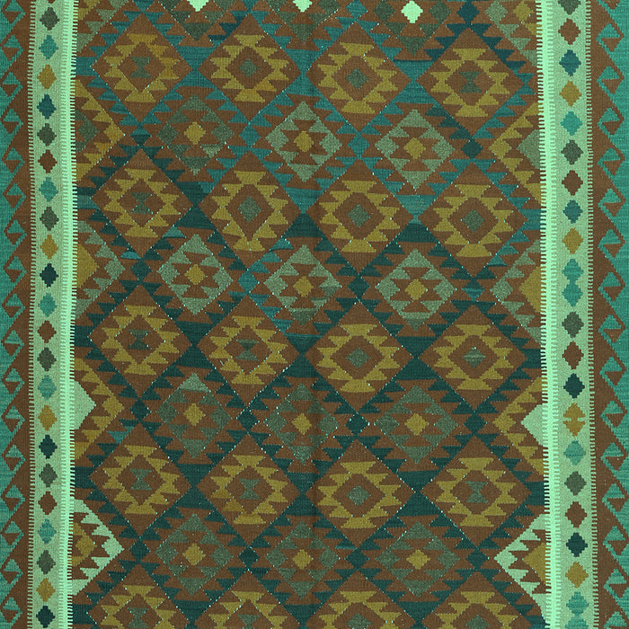 Machine Washable Oriental Turquoise Traditional Area Rugs, wshcon2247turq
