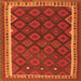 Round Machine Washable Oriental Orange Traditional Area Rugs, wshcon2247org