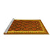 Sideview of Machine Washable Oriental Yellow Traditional Rug, wshcon2247yw