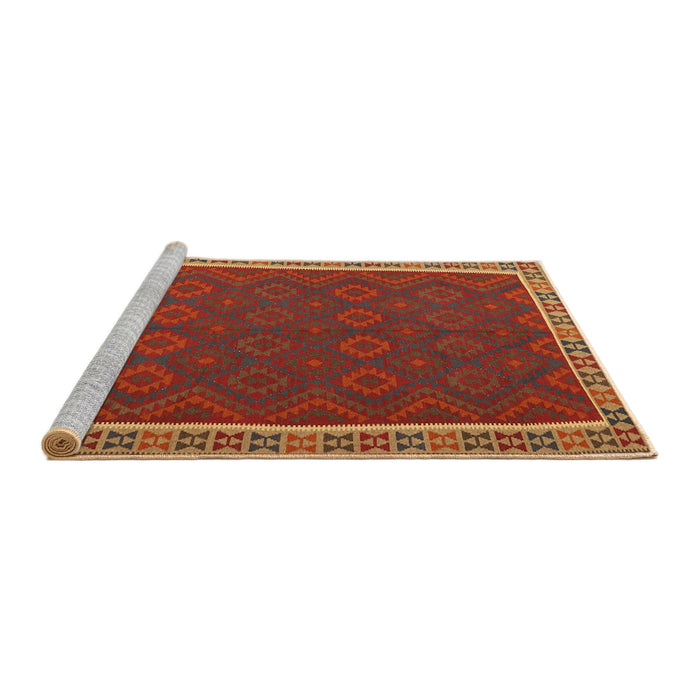 Serging Thickness of Machine Washable Contemporary Neon Red Rug, wshcon2248