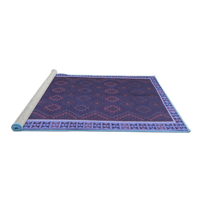 Sideview of Machine Washable Oriental Blue Traditional Rug, wshcon2248blu