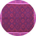 Round Oriental Purple Traditional Rug, con2248pur