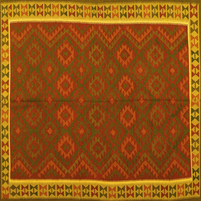 Square Oriental Yellow Traditional Rug, con2248yw