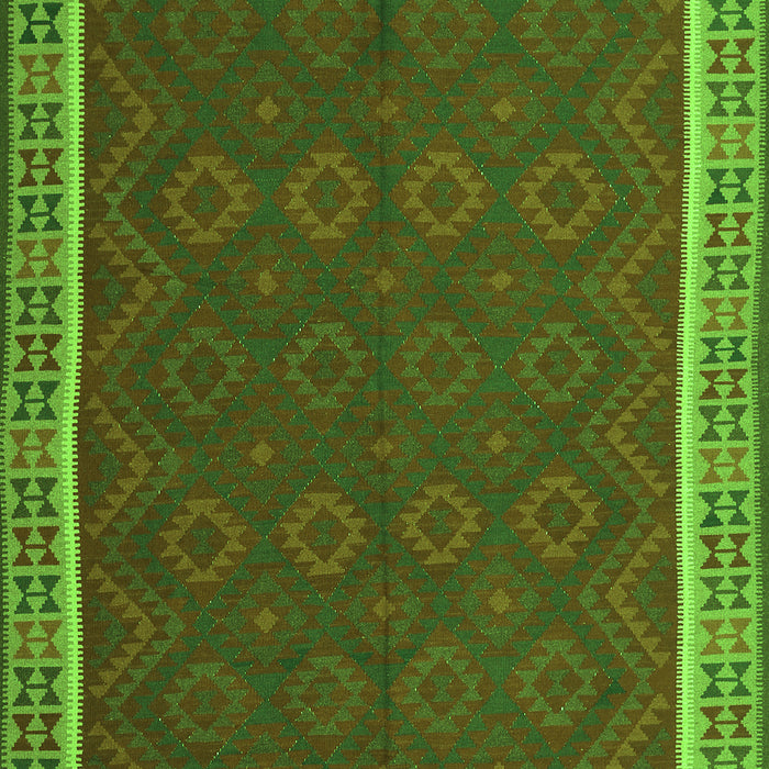 Serging Thickness of Machine Washable Oriental Green Traditional Area Rugs, wshcon2248grn
