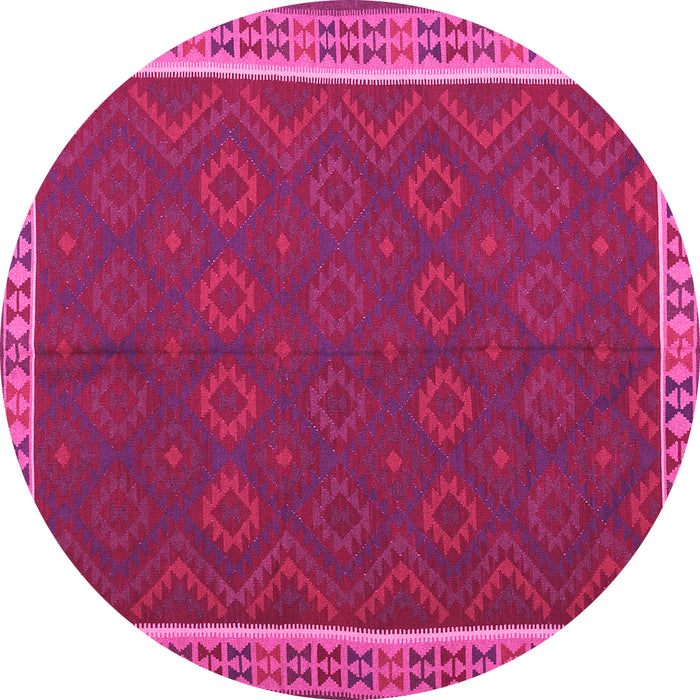 Round Oriental Pink Traditional Rug, con2248pnk
