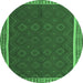 Round Oriental Emerald Green Traditional Rug, con2248emgrn