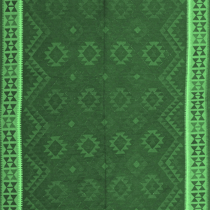 Machine Washable Oriental Emerald Green Traditional Area Rugs, wshcon2248emgrn