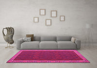 Machine Washable Oriental Pink Traditional Rug, wshcon2248pnk