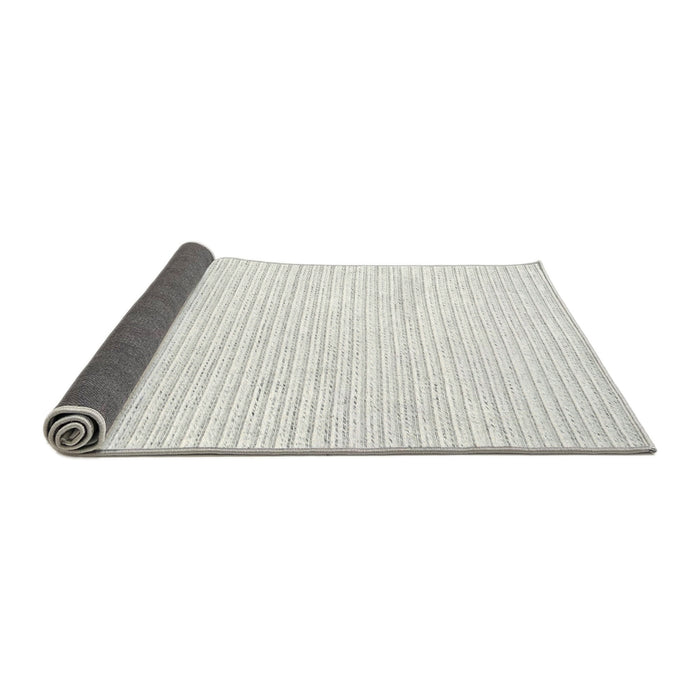 Thickness of Contemporary Pale Silver Gray Solid Rug, con2249