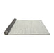 Thickness of Contemporary Pale Silver Gray Solid Rug, con2249