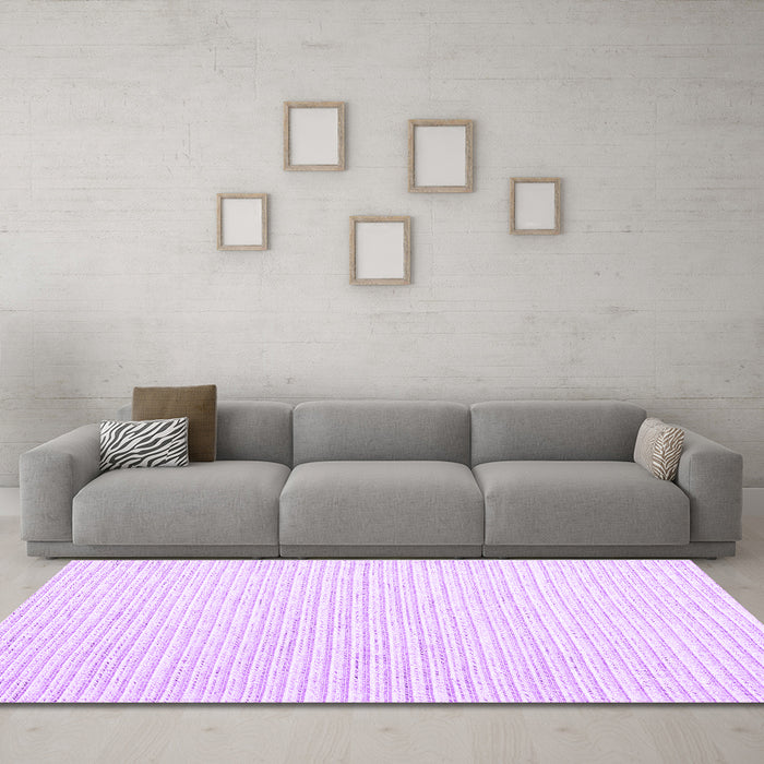 Machine Washable Solid Purple Modern Area Rugs in a Living Room, wshcon2249pur