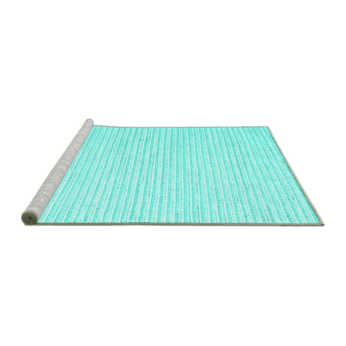 Sideview of Machine Washable Solid Turquoise Modern Area Rugs, wshcon2249turq