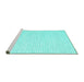 Sideview of Machine Washable Solid Turquoise Modern Area Rugs, wshcon2249turq