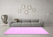 Machine Washable Solid Pink Modern Rug in a Living Room, wshcon2249pnk