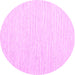 Round Solid Pink Modern Rug, con2249pnk