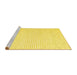 Sideview of Machine Washable Solid Yellow Modern Rug, wshcon2249yw