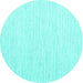 Round Solid Turquoise Modern Rug, con2249turq