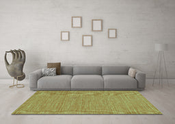 Machine Washable Abstract Turquoise Contemporary Area Rugs in a Living Room,, wshcon224turq