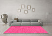 Machine Washable Abstract Pink Contemporary Rug in a Living Room, wshcon224pnk