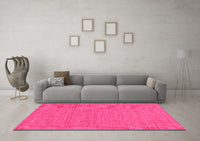 Machine Washable Abstract Pink Contemporary Rug, wshcon224pnk