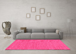Machine Washable Abstract Pink Contemporary Rug in a Living Room, wshcon224pnk