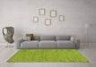 Machine Washable Abstract Green Contemporary Area Rugs in a Living Room,, wshcon224grn