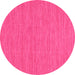 Round Abstract Pink Contemporary Rug, con224pnk