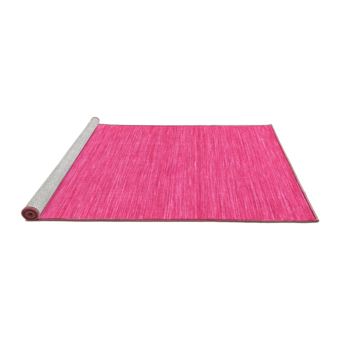 Sideview of Machine Washable Abstract Pink Contemporary Rug, wshcon224pnk