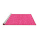 Sideview of Machine Washable Abstract Pink Contemporary Rug, wshcon224pnk