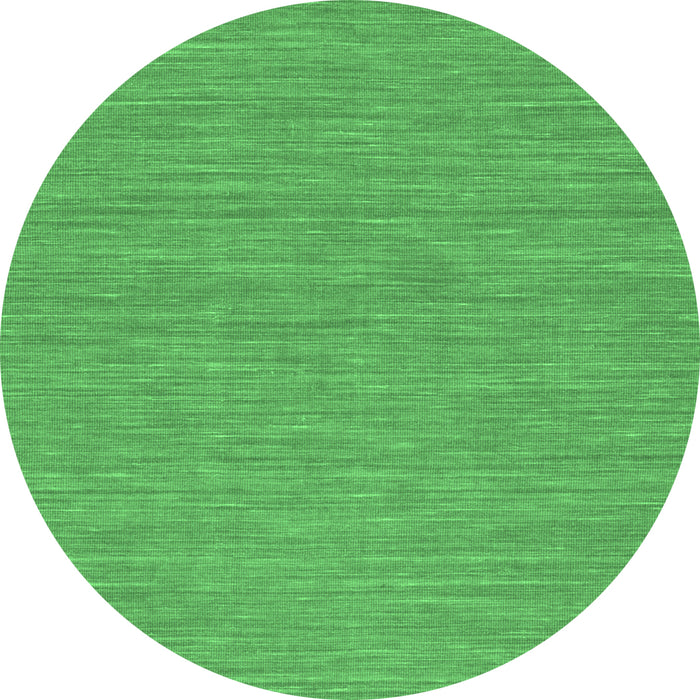 Round Machine Washable Abstract Emerald Green Contemporary Area Rugs, wshcon224emgrn