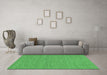 Machine Washable Abstract Emerald Green Contemporary Area Rugs in a Living Room,, wshcon224emgrn