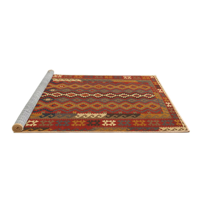 Serging Thickness of Machine Washable Contemporary Red Rug, wshcon2250