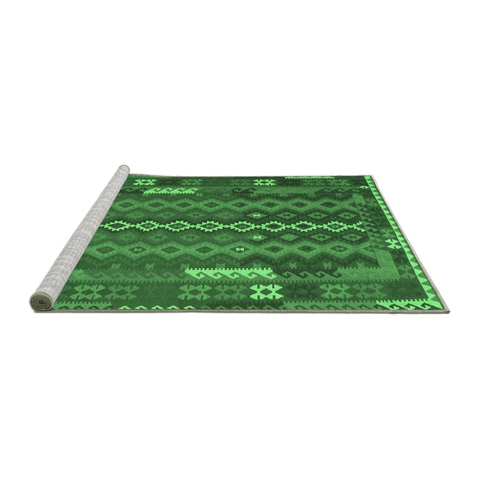 Sideview of Machine Washable Oriental Emerald Green Traditional Area Rugs, wshcon2250emgrn