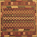 Square Machine Washable Oriental Brown Traditional Rug, wshcon2250brn