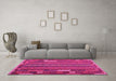 Machine Washable Oriental Pink Traditional Rug in a Living Room, wshcon2250pnk