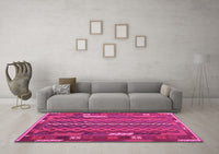 Machine Washable Oriental Pink Traditional Rug, wshcon2250pnk